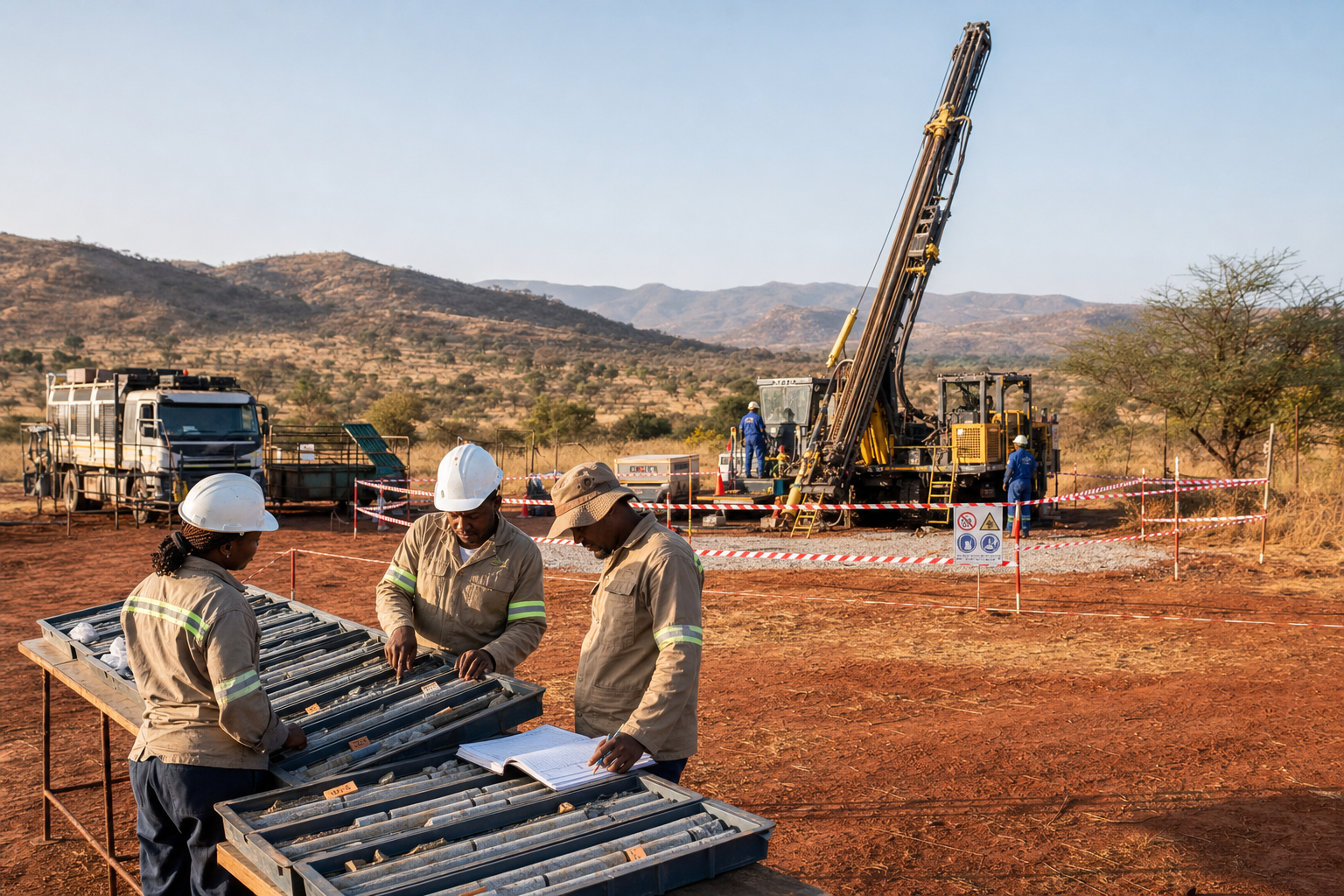 Demonstration gold exploration program combining core drilling and controlled core logging